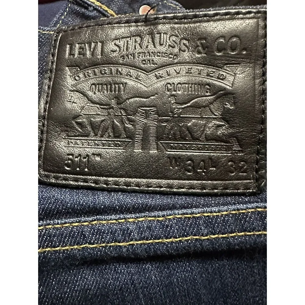 Levi's 511 Womens Medium Wash‎ Straight Blue Jeans 34x 32